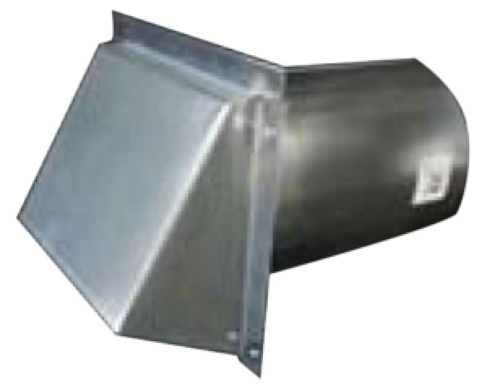 Typical exterior hooded wall vent