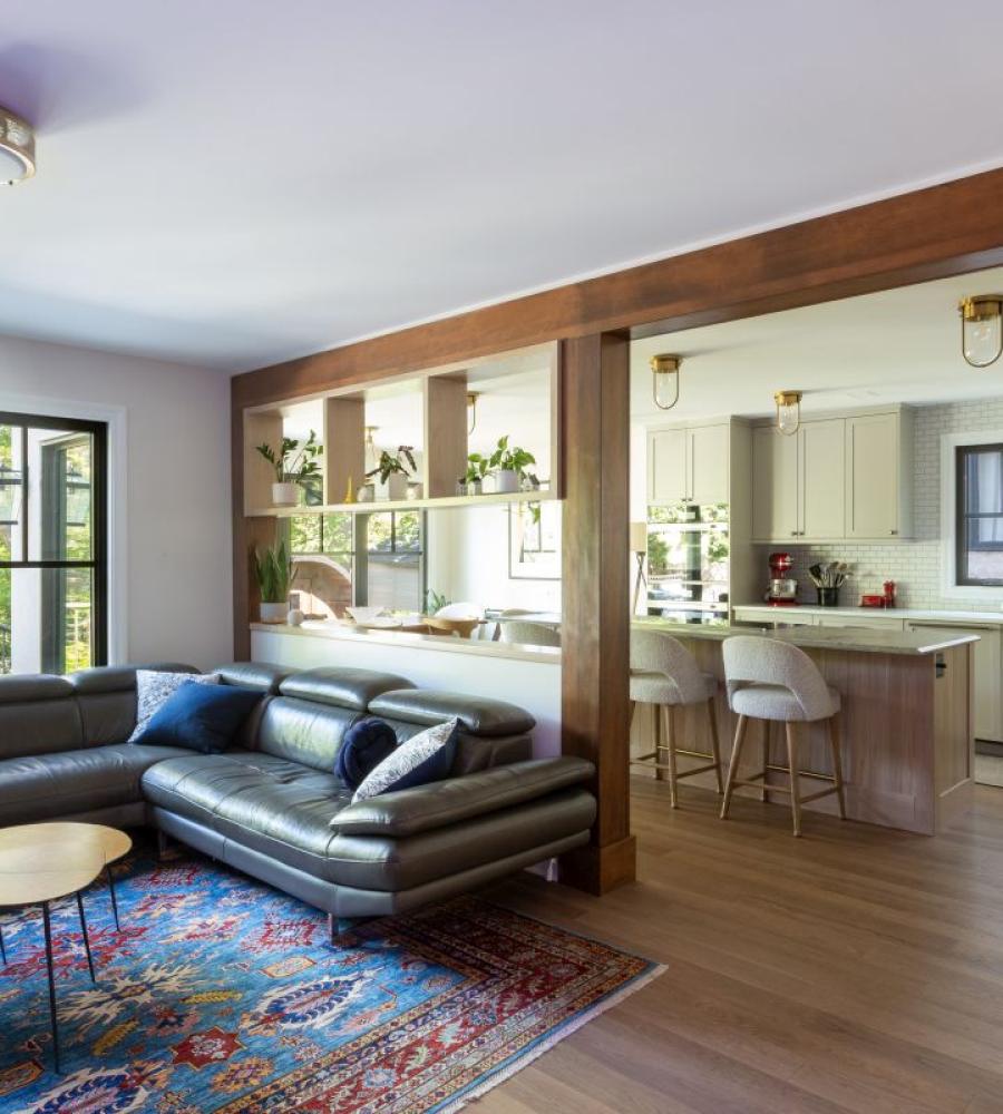 open concept home with custom kitchen and living room