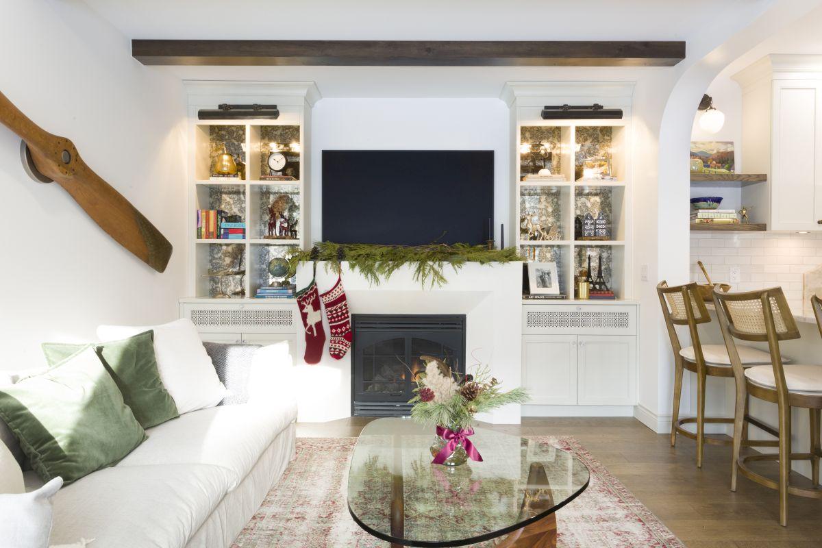 Cozy living room with tv built-ins 